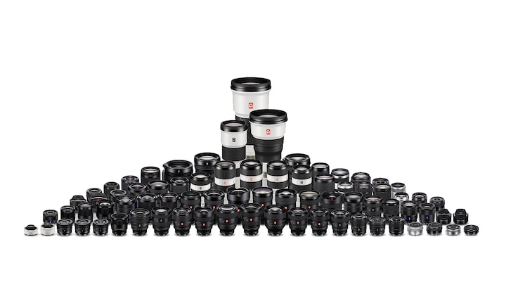 Product image of all E-mount lenses