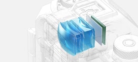 Illustration showing exploded view of viewfinder